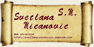 Svetlana Mićanović vizit kartica